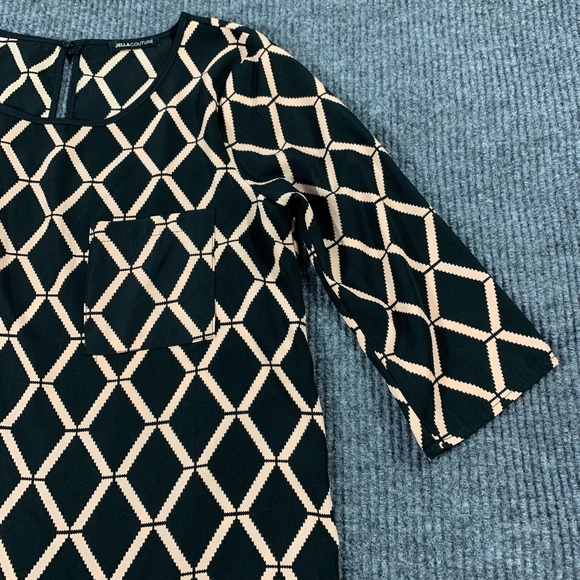 Jella Couture Blouse Womens Medium M Black Pocket 3/4 Sleeve Pullover Comfort‎ - Picture 4 of 12